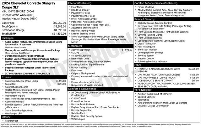 2024 Chevrolet Corvette 3LT