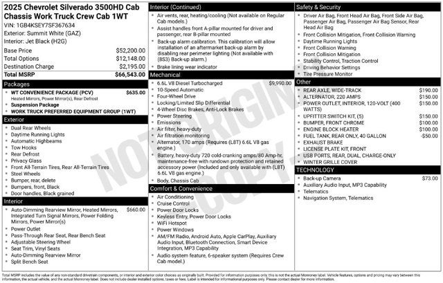 2025 Chevrolet Silverado 3500HD CC Work Truck