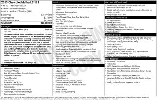 2013 Chevrolet Malibu LS 1LS