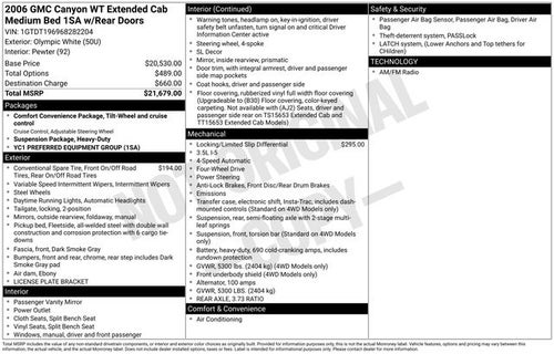 2006 GMC Canyon Work Truck