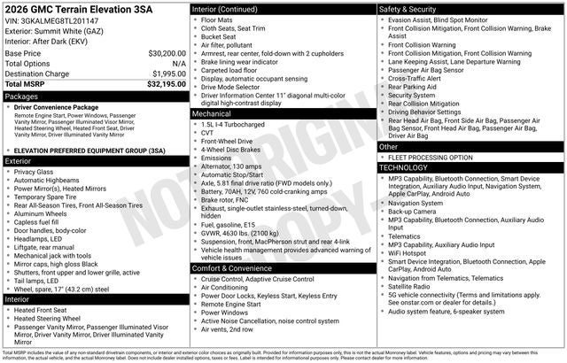 2026 GMC Terrain Elevation