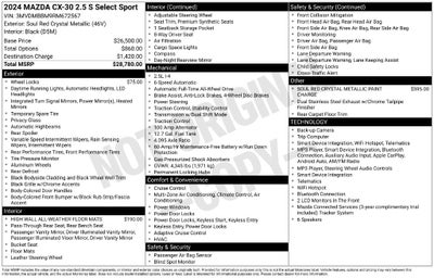 2024 Mazda Mazda CX-30 2.5 S Select Sport