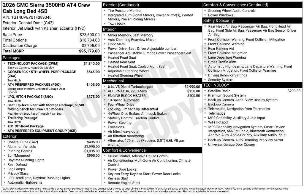 2026 GMC Sierra 3500 HD AT4