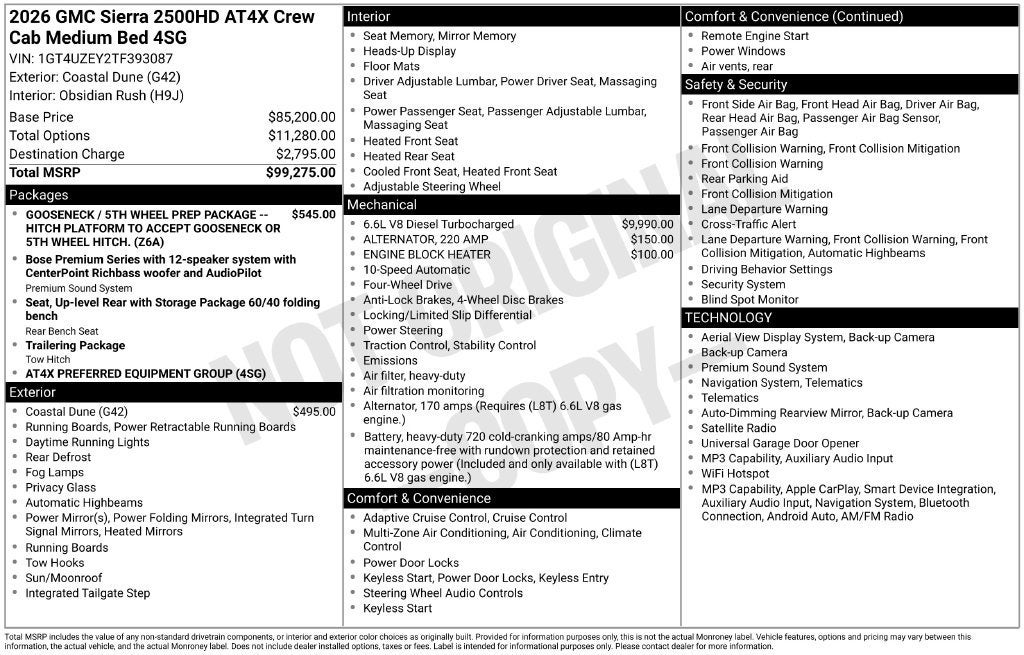 2026 GMC Sierra 2500 HD AT4X