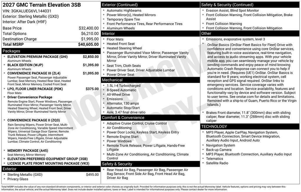 2027 GMC Terrain Elevation