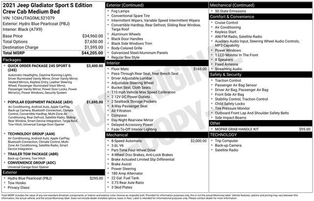 2021 Jeep Gladiator Sport S