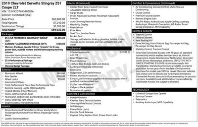 2019 Chevrolet Corvette Stingray Z51 2LT