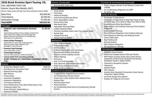 2026 Buick Envision Sport Touring