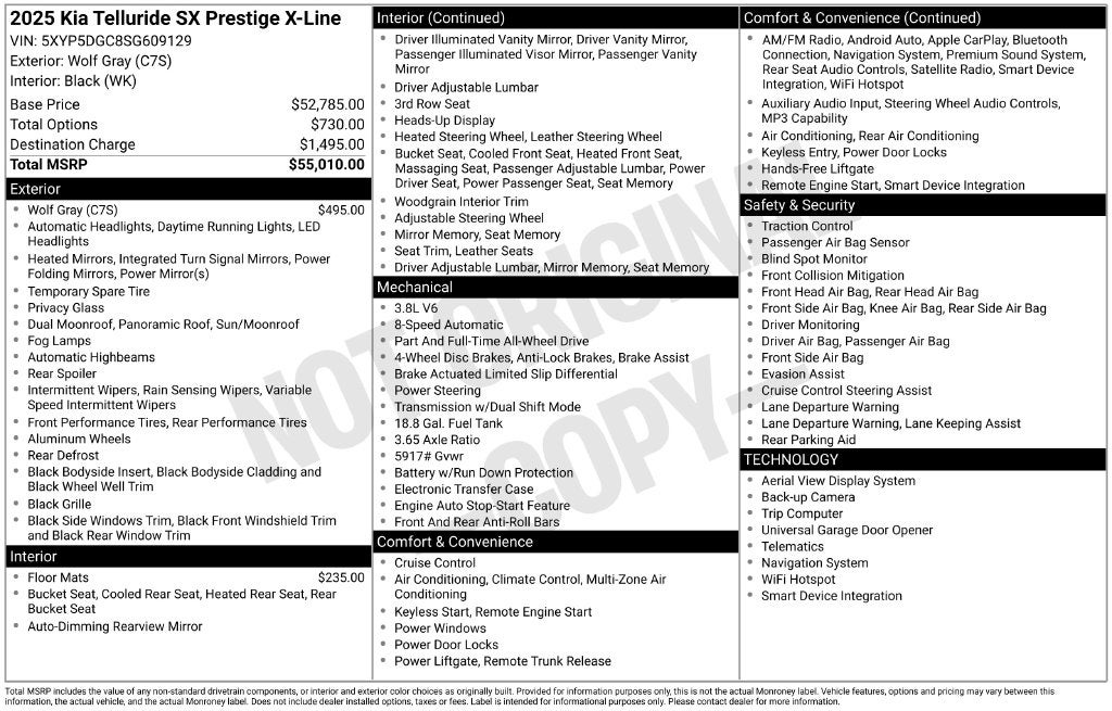 2025 Kia Telluride SX-Prestige X-Line