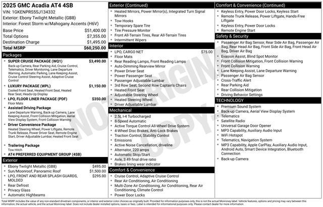 2025 GMC Acadia AT4