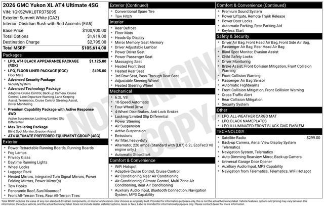 2026 GMC Yukon XL AT4 Ultimate