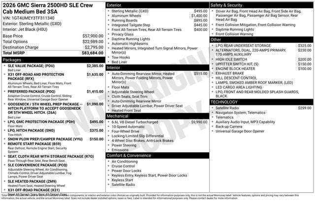2026 GMC Sierra 2500 HD SLE