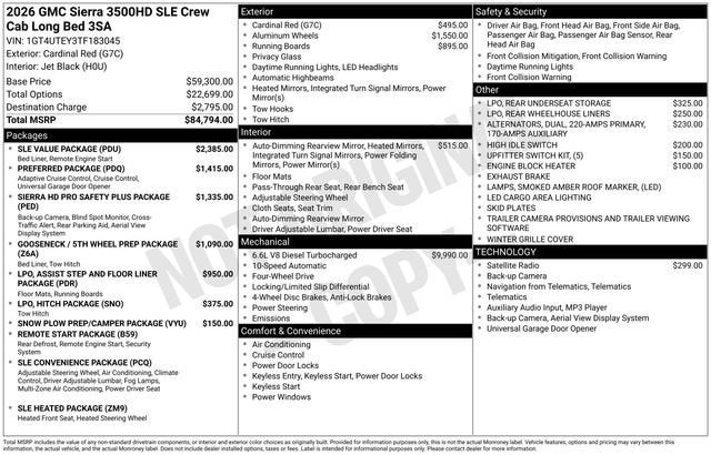 2026 GMC Sierra 3500 HD SLE DRW