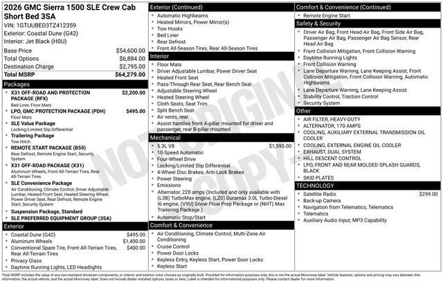 2026 GMC Sierra 1500 SLE