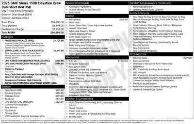 2026 GMC Sierra 1500 Elevation