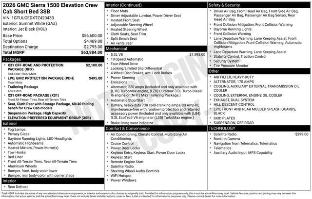 2026 GMC Sierra 1500 Elevation