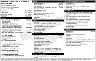 2026 GMC Sierra 1500 SLE