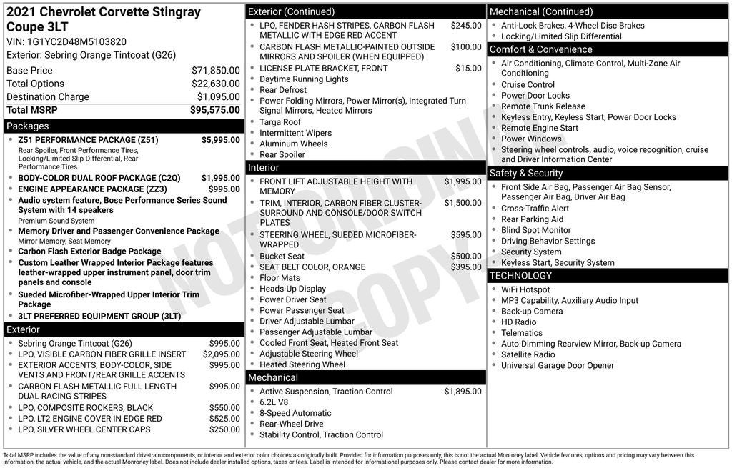 2021 Chevrolet Corvette Stingray 3LT