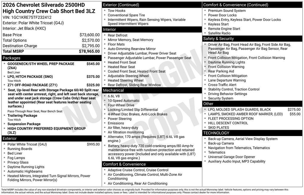 2026 Chevrolet Silverado 2500 HD High Country
