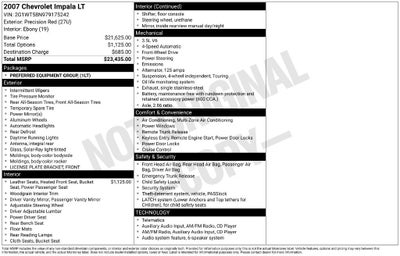 2007 Chevrolet Impala 3.5L LT