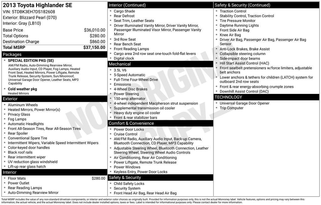 2013 Toyota Highlander Base