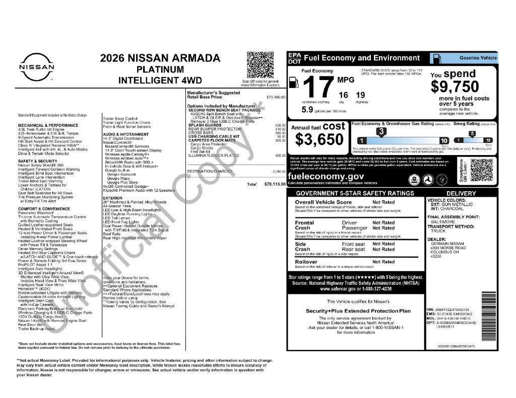 2026 Nissan Armada Platinum